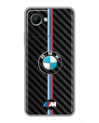 Чехол для Realme C30s с картинкой «Эмблема BMW и карбон»