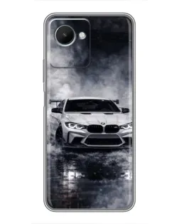 Чехол для Realme C30s с картинкой «BMW сквозь туман»