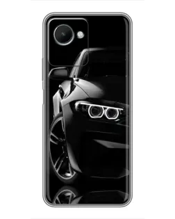 Чохол для Realme C30s з картинкою «Чорна BMW — профіль»