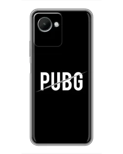 Чехол для Realme C30s с картинкой «PUBG — белый логотип»