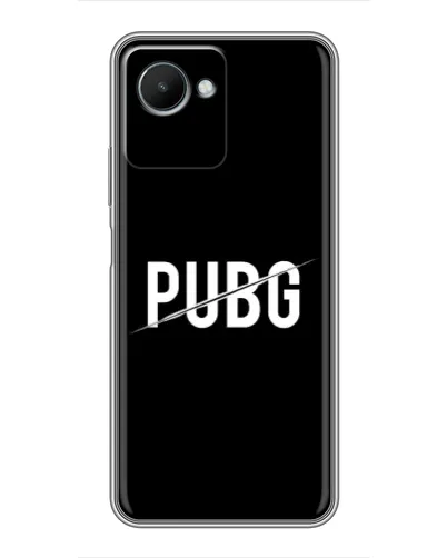 Чехол для Realme C30s с картинкой «PUBG — белый логотип»