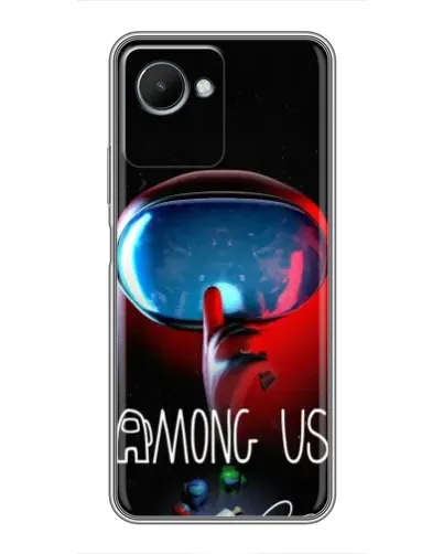 Чехол для Realme C30s с картинкой «Красный импостер — макро»