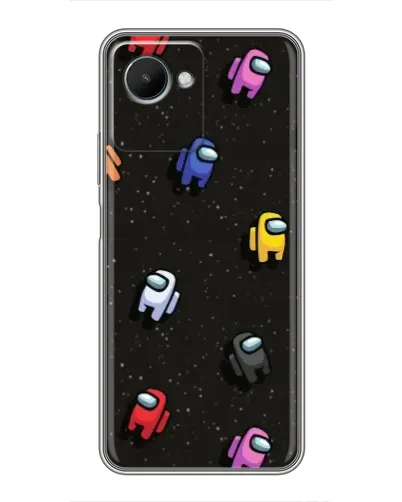 Чехол для Realme C30s с картинкой «Космический паттерн Among Us»