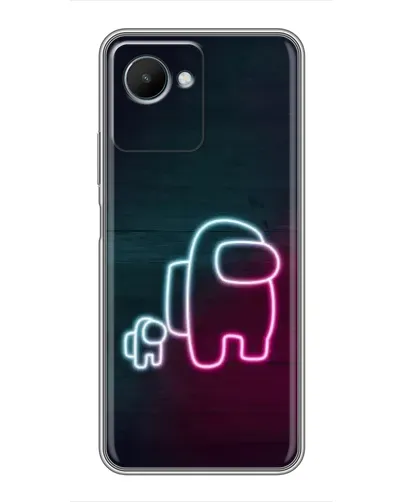 Чехол для Realme C30s с картинкой «Among Us неон-арт»
