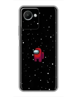 Чехол для Realme C30s с картинкой «Красный Among Us»