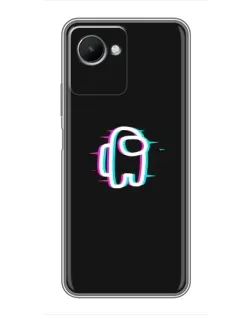 Чехол для Realme C30s с картинкой «Among Us неон»