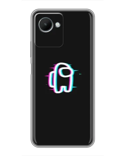 Чехол для Realme C30s с картинкой «Among Us неон»