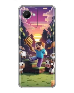 Чехол для Realme C30s с картинкой «Стив на ферме» Чехол для Realme C30s с картинкой «Стив на ферме»