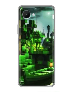 Чехол для Realme C30s с картинкой «Minecraft лесной пейзаж»