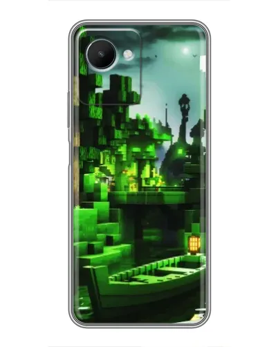 Чехол для Realme C30s с картинкой «Minecraft лесной пейзаж»