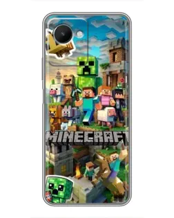Чехол для Realme C30s с картинкой «Замок Minecraft»