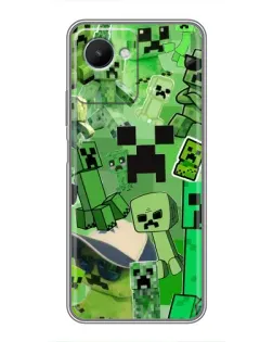 Чехол для Realme C30s с картинкой «Криперы Minecraft»