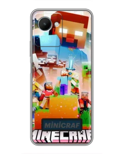 Чехол для Realme C30s с картинкой «Minecraft герои игры»