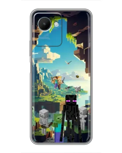 Чехол для Realme C30s с картинкой «Эндермен в лесу»