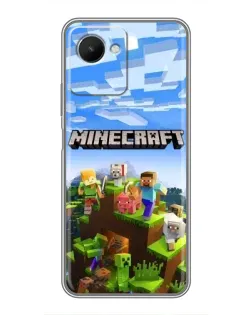 Чехол для Realme C30s с картинкой «Minecraft классический мир»