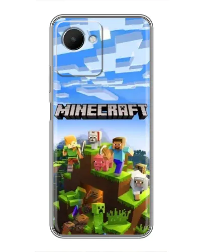 Чехол для Realme C30s с картинкой «Minecraft классический мир»