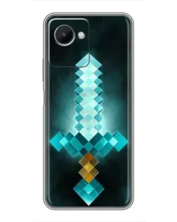 Чехол для Realme C30s с картинкой «Алмазный меч неон»