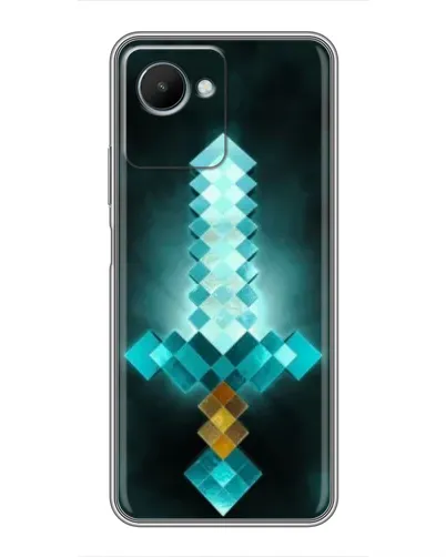 Чехол для Realme C30s с картинкой «Алмазный меч неон»
