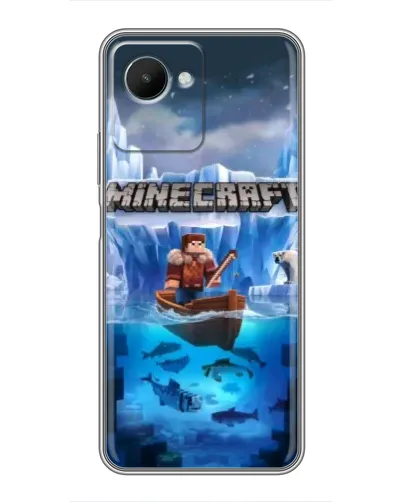 Чехол для Realme C30s с картинкой «Minecraft ледяной мир»
