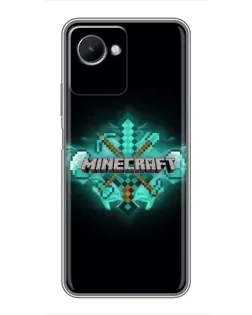 Чехол для Realme C30s с картинкой «Minecraft Diamond лого»