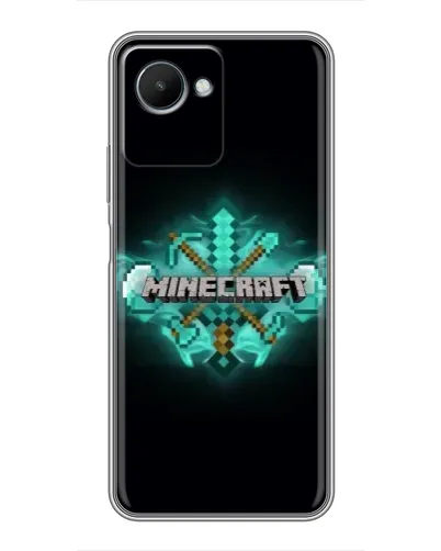 Чехол для Realme C30s с картинкой «Minecraft Diamond лого»