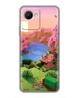 Чехол для Realme C30s с картинкой «Розовое дерево Minecraft»