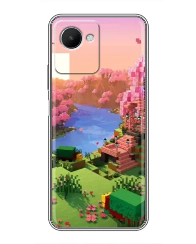 Чехол для Realme C30s с картинкой «Розовое дерево Minecraft»