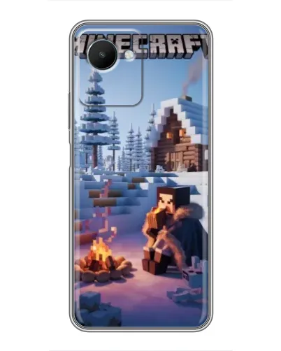 Чехол для Realme C30s с картинкой «Зимний Minecraft»