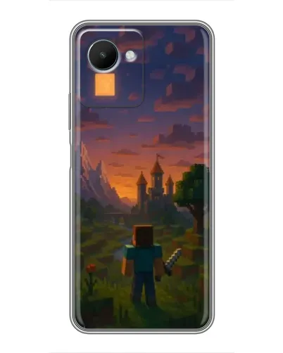Чехол для Realme C30s с картинкой «Стив у башни»