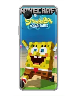 Чохол для Realme C30s з картинкою «Губка Боб Minecraft» Чохол для Realme C30s з картинкою «Губка Боб Minecraft»