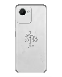 Чехол для Realme C30s с картинкой «Иоанна 3:16 Крест»