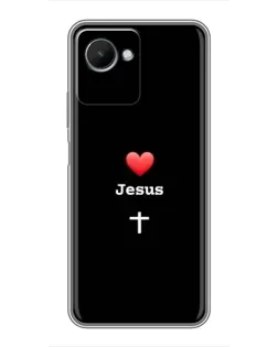Чехол для Realme C30s с картинкой «Сердце - Jesus»