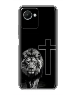 Чехол для Realme C30s с картинкой «Лев и Крест»