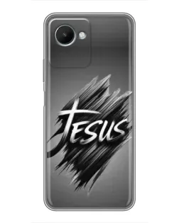 Чехол для Realme C30s с картинкой «Надпись Jesus Graffiti»