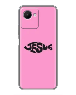 Чехол для Realme C30s с картинкой «Розовый символ  Jesus»