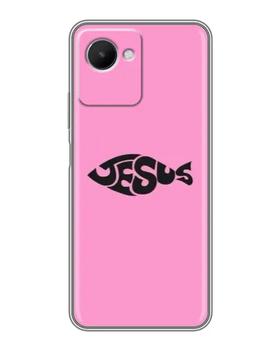 Чехол для Realme C30s с картинкой «Розовый символ Jesus» Чехол для Realme C30s с картинкой «Розовый символ Jesus»