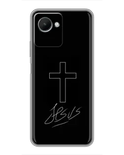 Чехол для Realme C30s с картинкой «Графический крест Jesus»