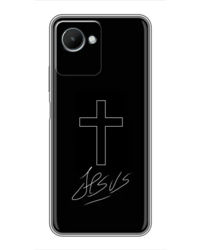 Чехол для Realme C30s с картинкой «Графический крест Jesus» Чехол для Realme C30s с картинкой «Графический крест Jesus»