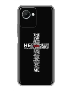 Чехол для Realme C30s с картинкой «Текстовый крест»