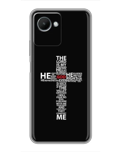 Чехол для Realme C30s с картинкой «Текстовый крест» Чехол для Realme C30s с картинкой «Текстовый крест»