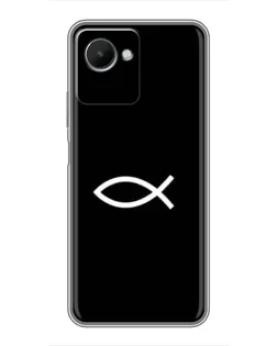 Чехол для Realme C30s с картинкой «Символ рыбы Jesus»
