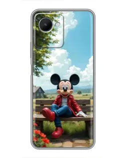 Чехол для Realme C30s с картинкой «Микки на скамейке»