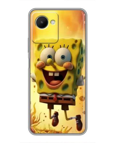 Чехол для Realme C30s с картинкой «Губка Боб прыгает»