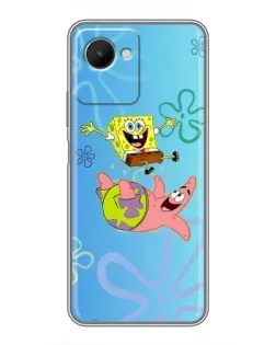 Чехол для Realme C30s с картинкой «Спанч Боб и Патрик»