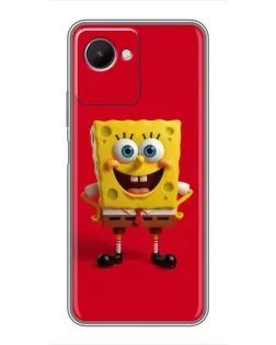Чехол для Realme C30s с картинкой «Спанч Боб на красном»