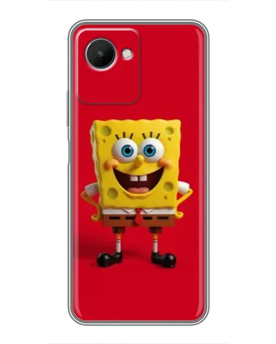 Чехол для Realme C30s с картинкой «Спанч Боб на красном»