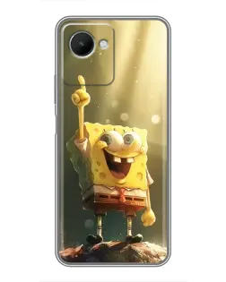 Чехол для Realme C30s с картинкой «Сияющий Спанч Боб»