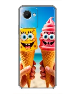 Чехол для Realme C30s с картинкой «Спанч Боб мороженое»