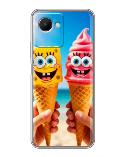 Чехол для Realme C30s с картинкой «Спанч Боб мороженое»