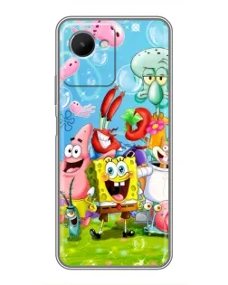 Чохол для Realme C30s з картинкою «Губка Боб та друзі»